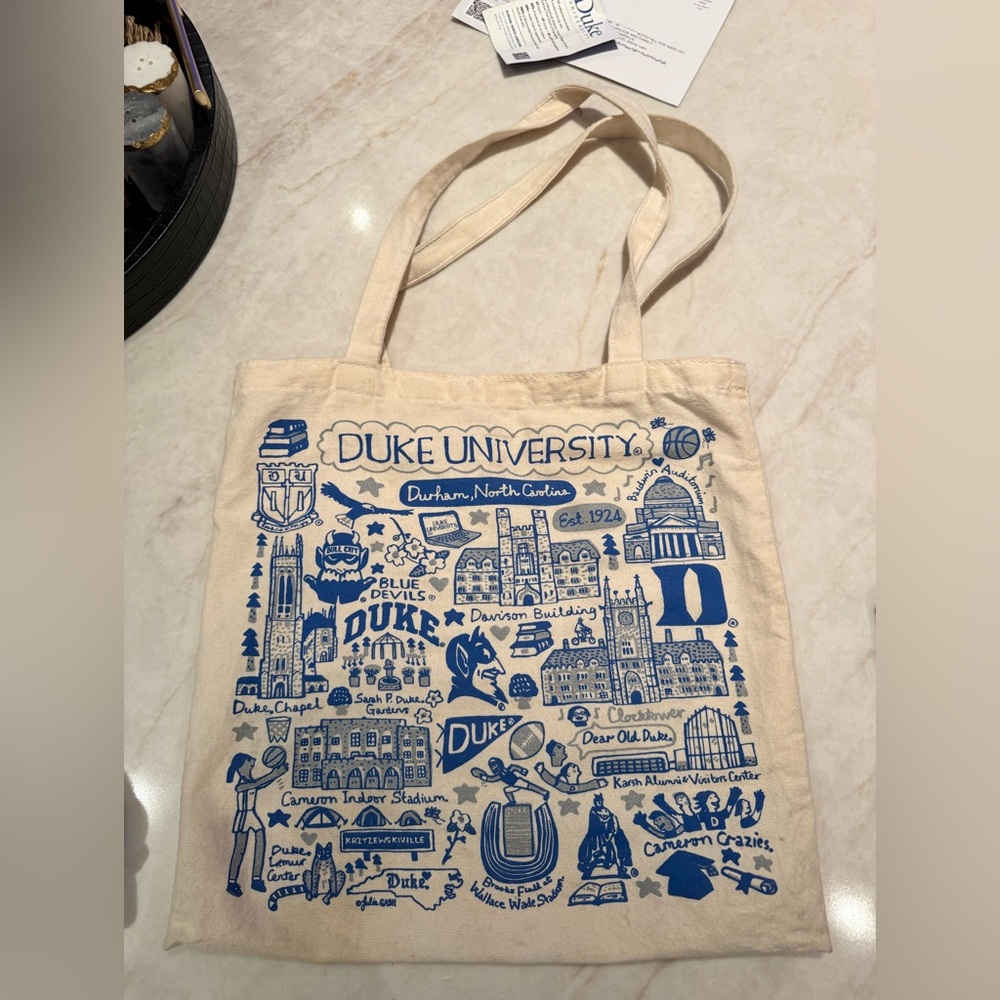 Duke University Canvas Tote Bag - Blue Print